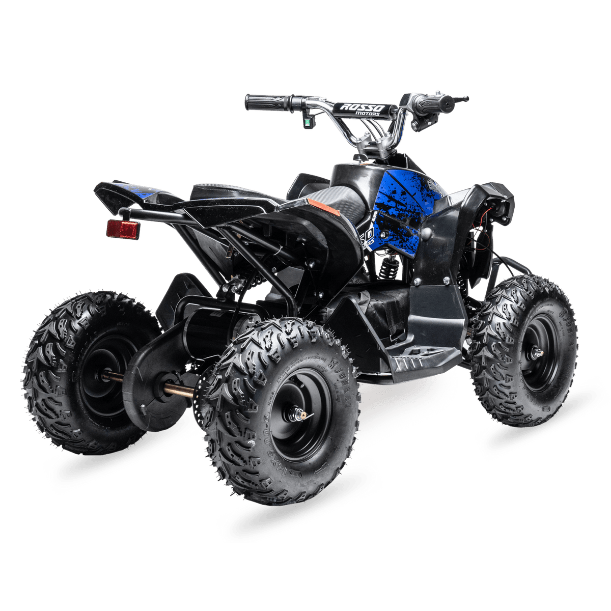 Rosso eQuad Q kids electric ATV, front three-quarter view